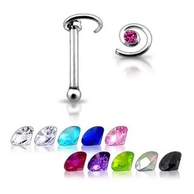 S4U Šperky4U Stříbrný piercing do nosu - spirála (světle zelená) - N01026-G