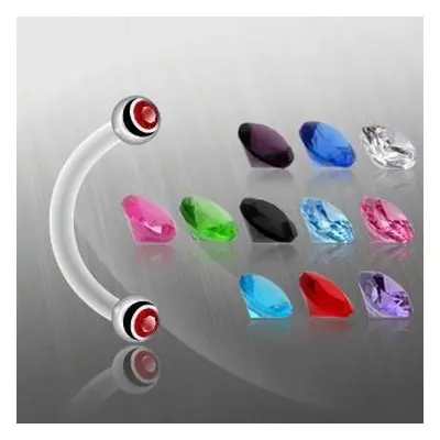 S4U Šperky4U Piercing do obočí BIOFLEX (fialová) - OB01091-A