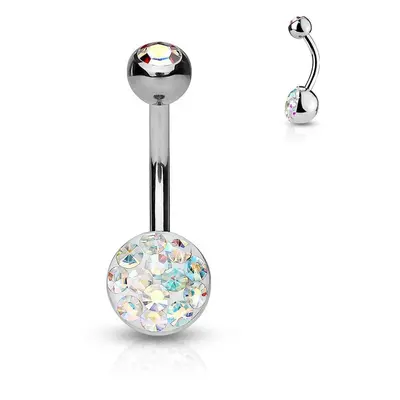 MARRE Piercing do pupíku zdobený Crystals from Swarovski (duhová)