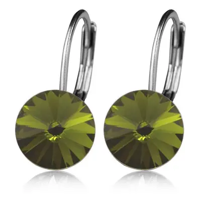 NUBIS Ocelové náušnice s krystaly Swarovski OLIVINE - NBS08-OV