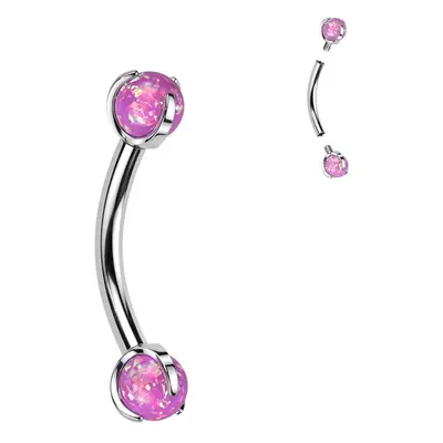 S4U Šperky4U Piercing do obočí TITAN opál (růžová) - TIT1279-OP22