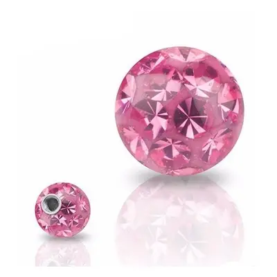 S4U Šperky4U Náhradní kulička s krystaly Swarovski, 10 mm, závit 1,6 mm, barva ROSE - ND01023-10