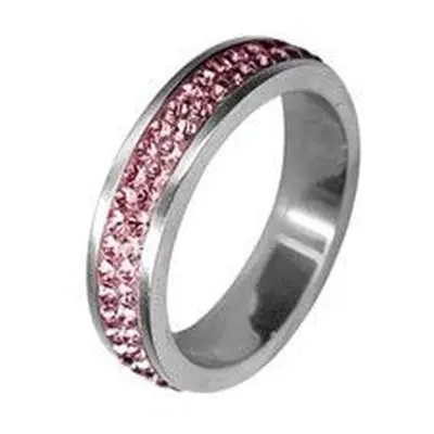 MARRE Prsten chirurgická ocel s krystaly Swarovski RSSW02 rose