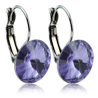 NUBIS Ocelové náušnice s krystaly Swarovski 12 mm, TANZANITE - NBS12-TZ