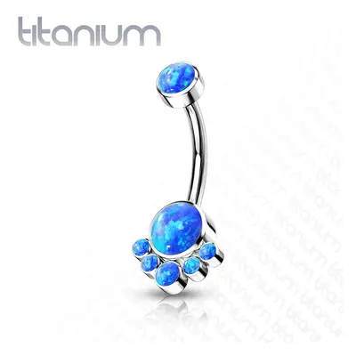 MARRE Piercing do pupíku s opálem - TITAN (modrá)