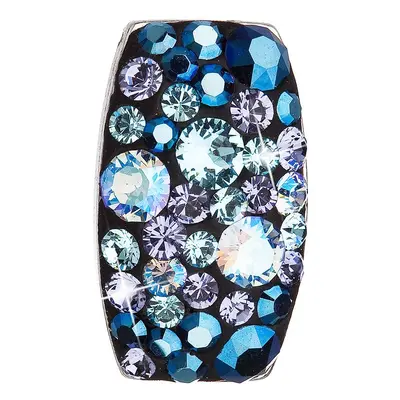 Evolution Group Stříbrný přívěsek s krystaly Swarovski modrý obdélník 34194.3 blue style