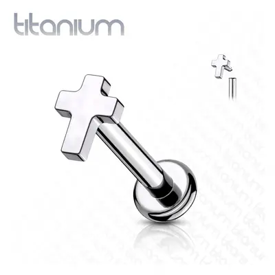 S4U Šperky4U Piercing do brady - labreta TITAN, kříž (1,2 x 6 mm) - TIT1100ST-1206