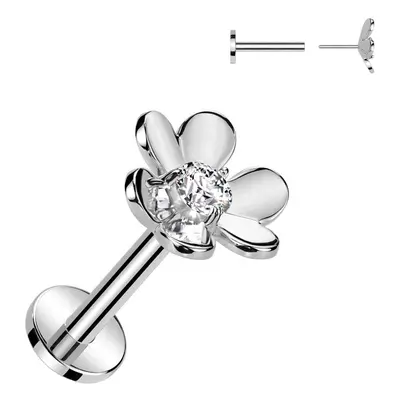 S4U Šperky4U Piercing do brady kytička - PUSH IN labreta - LB1123