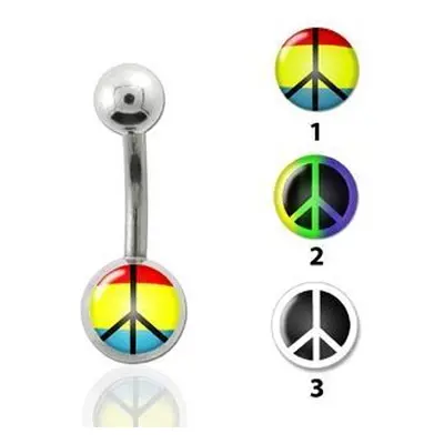 S4U Šperky4U Piercing do pupíku - peace (č. 2) - BS01046-02