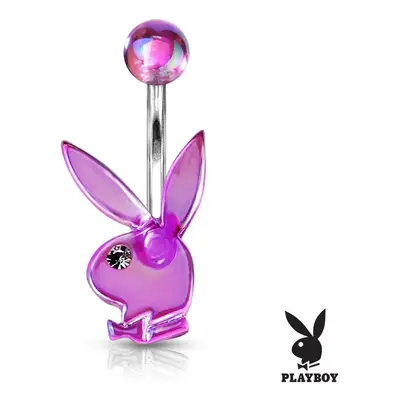 MARRE Akrylátový piercing do pupíku, zajíček Playboy (fialová) - WP0031-A