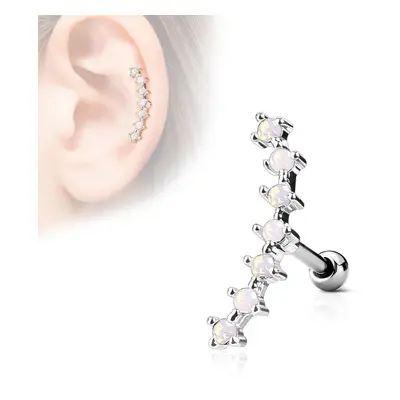 MARRE Cartilage piercing do ucha - opálově růžové kamínky - CP1031-OP