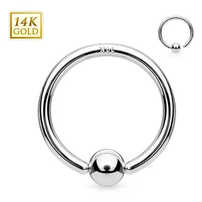 S4U Šperky4U Zlatý piercing - kruh, Au 585/1000 (1,05 g, 1,0 x 6 mm, 2 mm) - ZL01042-10062-WG