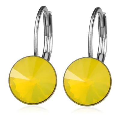 NUBIS Ocelové náušnice s krystaly Swarovski, YELLOW OPAL - NBS08-YO