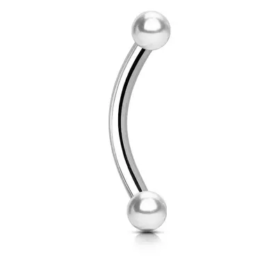 S4U Šperky4U Piercing do obočí - perličky bílé, 1,2 x 8 mm, kuličky 3 mm - OB1090W-12083