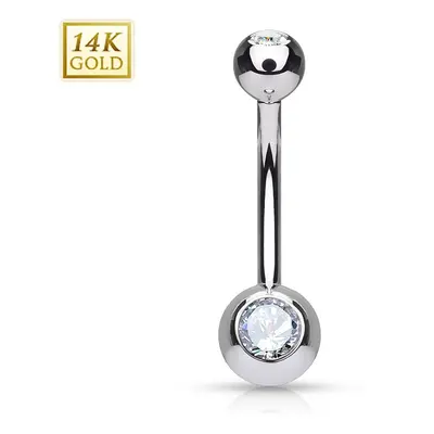 MARRE Zlatý piercing do pupíku banánek malý, Au 585/1000 - ZL01062C-WG