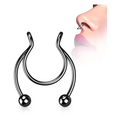 MARRE Falešný piercing do nosu - septum (černá) - ST0017-K