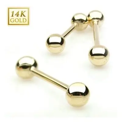 MARRE Zlatý piercing do jazyka, tyčka 1,6 mm - Au 585/1000 (1,6 x 16 mm) - ZL01105-1616-YG