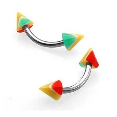 S4U Šperky4U Piercing do obočí - RASTA (4 x 4 mm) - OB01128-1610