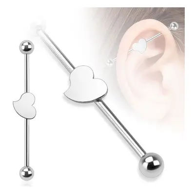 MARRE Industrial piercing - srdíčko, 1,6 x 38 mm - ID01025-38