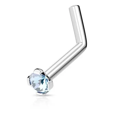 S4U Šperky4U Zahnutý piercing do nosu 2mm zirkon (tyrkysová) - N01152-Q