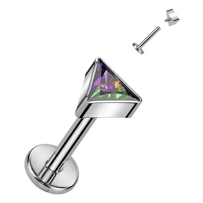 S4U Šperky4U Piercing do brady - labreta TITAN trojúhelník (vitrail medium) - TIT1261VM-1208