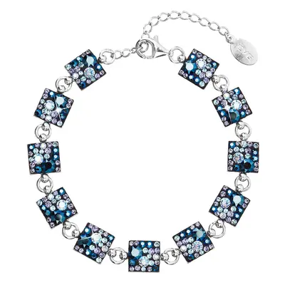 Evolution Group Stříbrný náramek se Swarovski krystaly modrý 33047.3 blue style