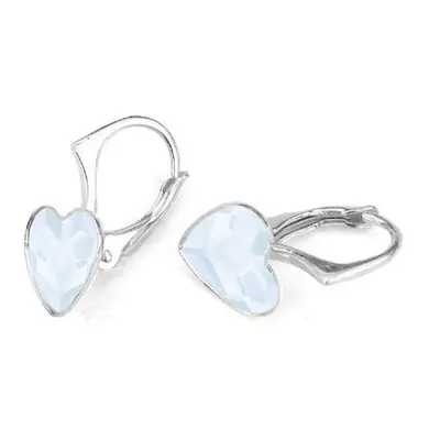 NUBIS Stříbrné náušnice se srdcem Crystals from Swarovski Powder Blue - NB-0202-PB