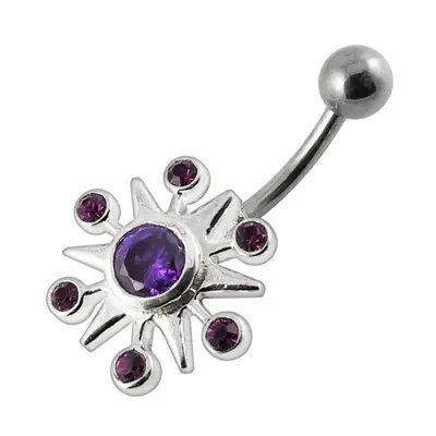 S4U Šperky4U Stříbrný piercing do pupíku - hvězda - BP01248