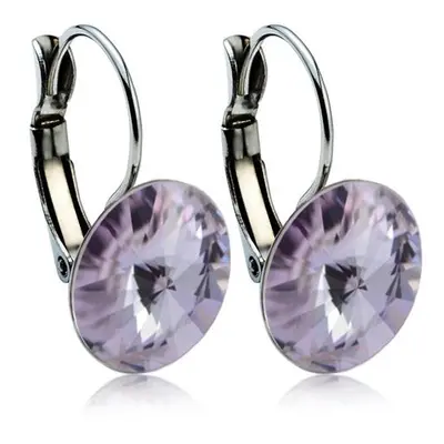 NUBIS Ocelové náušnice s krystaly Swarovski 12 mm, VIOLET - NBS12-VI