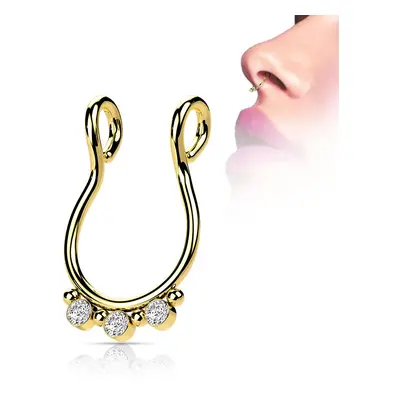 S4U Šperky4U Falešný piercing do nosu - septum (žluté zlato) - ST0020-GD