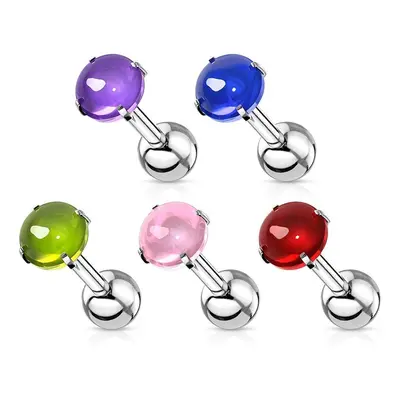 MARRE Cartilage piercing do ucha (zelená, 4 mm, 1,2 x 6 mm)