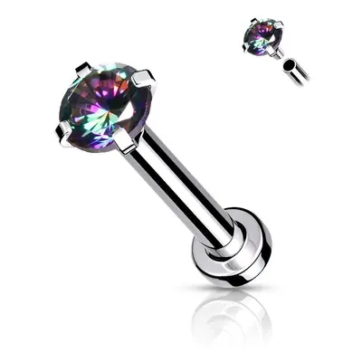 S4U Šperky4U Piercing do brady / cartilage / tragus (4 mm, 1,2 x 8 mm, kamínek 4 mm) - LB1040VM-