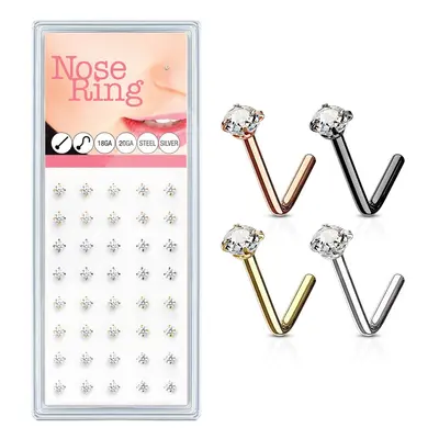 S4U Šperky4U Sada 40ti piercingů do nosu, 3mm kámen, tl. 0,8 mm - N0000-35