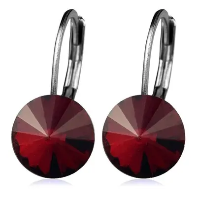 S4U Šperky4U Ocelové náušnice - Siam Red, 8 mm - NBSS08-SR