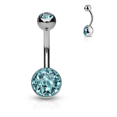 MARRE Piercing do pupíku zdobený Crystals from Swarovski (tyrkysová)