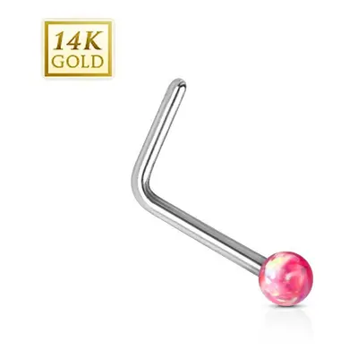 MARRE Zlatý piercing do nosu Opál, Au 585/1000 - ZL01063R-WG