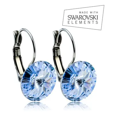 NUBIS Ocelové náušnice s krystaly Swarovski 12 mm, LIGHT SAPPHIRE - NBS12-LSP