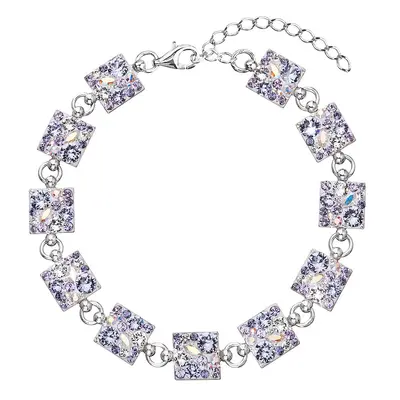 Evolution Group Stříbrný náramek se Swarovski krystaly fialový 33047.3 violet