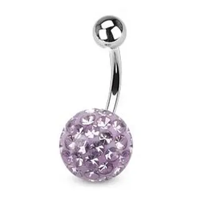 S4U Šperky4U Piercing do pupíku s kamínky Crystals From Swarovski VIOLET (1,6 x 6 mm) - BS01015V