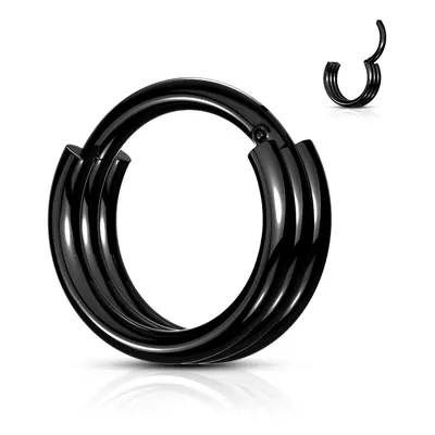 MARRE Černý piercing kruh segment (1,2 x 10 mm) - K01056K-1210