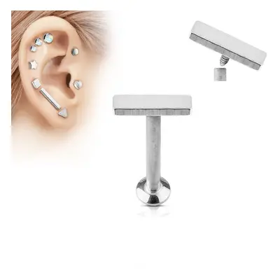 S4U Šperky4U Piercing do brady - labreta 1,2 x 6 mm, obdélník 2 x 6 mm - LB1030ST-1206