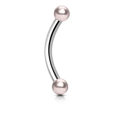 MARRE Piercing do obočí - perličky, tyčka 1,2 x 8 mm (růžová) - OB1090P-12083