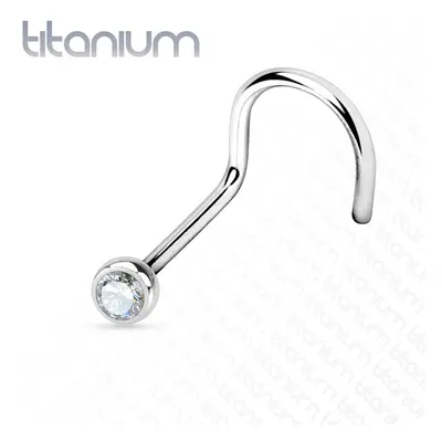 S4U Šperky4U Piercing do nosu - titan, čirý kamínek - TIT1025-C