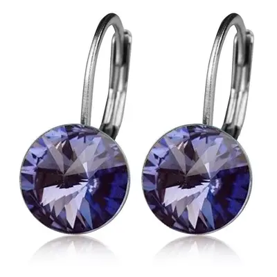 NUBIS Ocelové náušnice s krystaly Swarovski, TANZANITE - NBS08-TZ