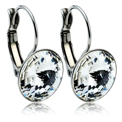 NUBIS Ocelové náušnice s krystaly Swarovski 12 mm, CRYSTAL - NBS12-CR