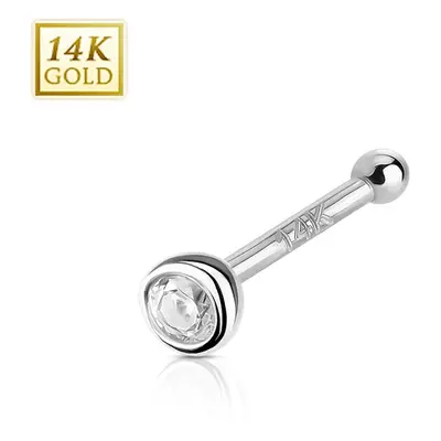 MARRE Zlatý piercing do nosu - 2 mm zirkon, Au 585/1000