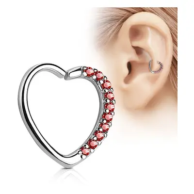 S4U Šperky4U Piercing do nosu/ucha srdce, červené kamínky - N0060L-R