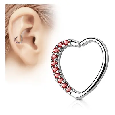 S4U Šperky4U Piercing do nosu/ucha srdce, červené kamínky - N0060P-R