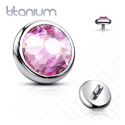 MARRE Náhradní kamínek k dermálu TITAN, závit 1,6 mm, 4mm (růžová) - TIT1078-04P