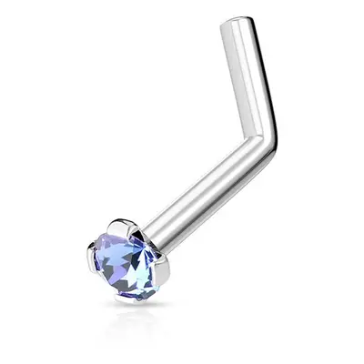 S4U Šperky4U Zahnutý piercing do nosu 2mm zirkon (modrá) - N01152-B